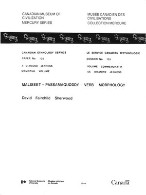 cover image of Maliseet-Passamaquoddy Verb Morphology